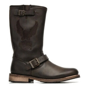 Harley-Davidson Brown Motorcycle Boots with Buckle Straps